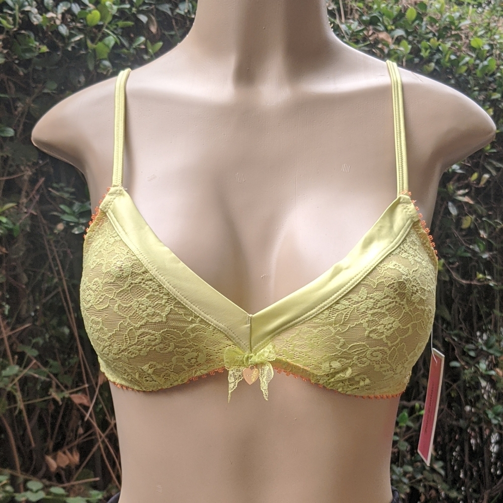 'Juicy Couture' Yellow & Orange Lace Bralette (S)